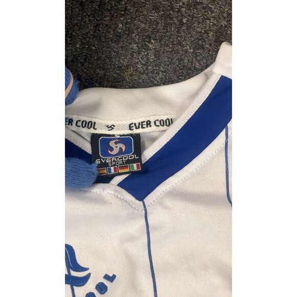 Italia Italy Soccer Jersey Mens M White Blue Striped Football Fan Shirt Badge - Picture 2 of 3